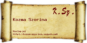 Kozma Szorina névjegykártya